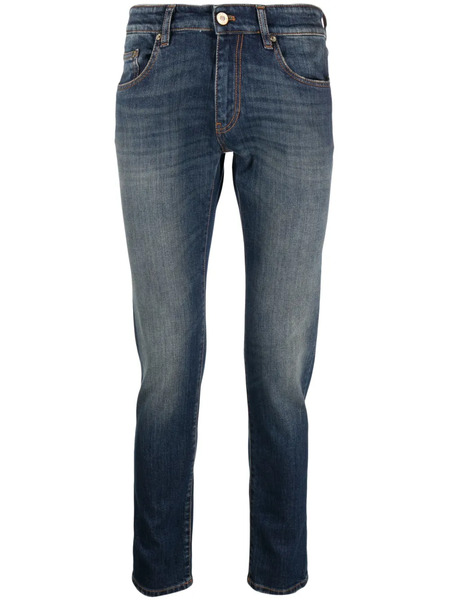 Pt Torino Washed Slim-cut Jeans - Blue 
