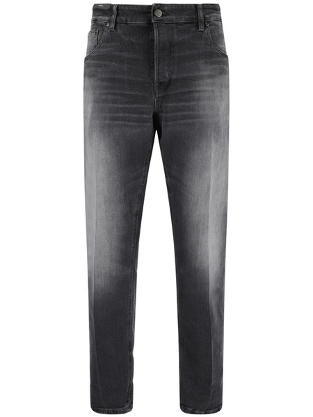  Pt Torino Whiskering Detail Slim-cut Jeans - Black 