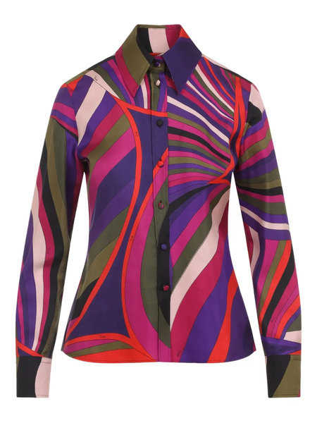  Pucci Abstract-print Silk Shirt - Purple 
