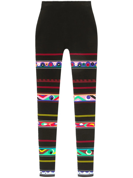  Pucci Abstract-print Stirrup Leggings - Black 