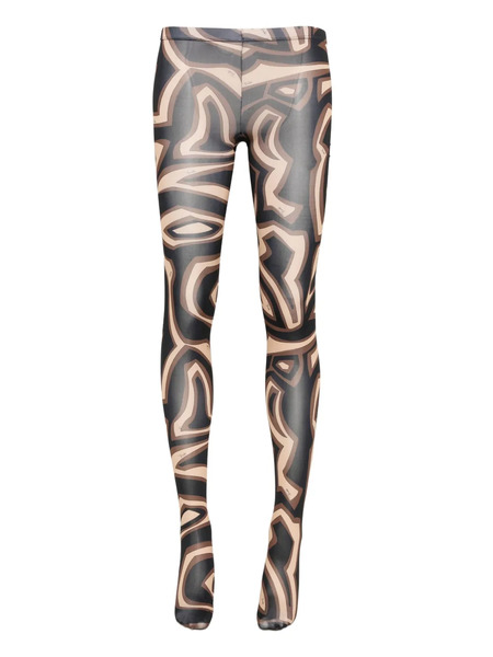  Pucci Abstract-print Tights - Brown 