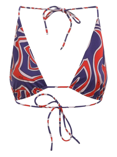  Pucci Abstract-print Triangle Bikini Top - Blue 