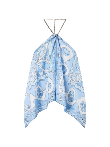 Pucci Angoli-print Chain Top - Blue 