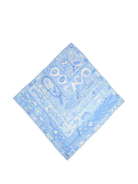  Pucci Angoli-print Silk Scarf - Blue 