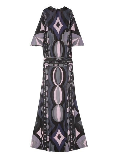  Pucci Collane Print Long Dress - Grey 