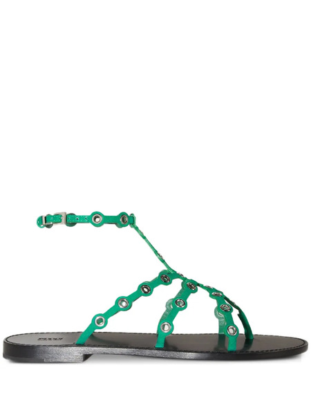  Pucci Emilio Eyelet-detail Flat Sandals - Green 