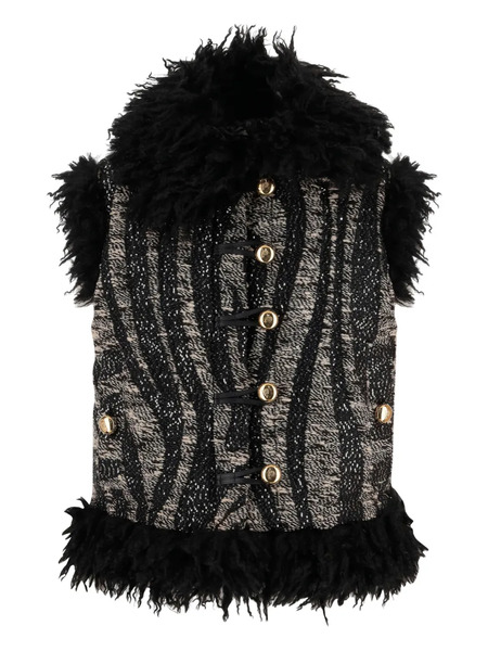  Pucci Fur-trim Button Jacket - Black 