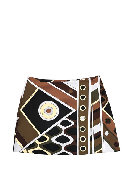  Pucci Geometric Cutout Skirt - Brown 