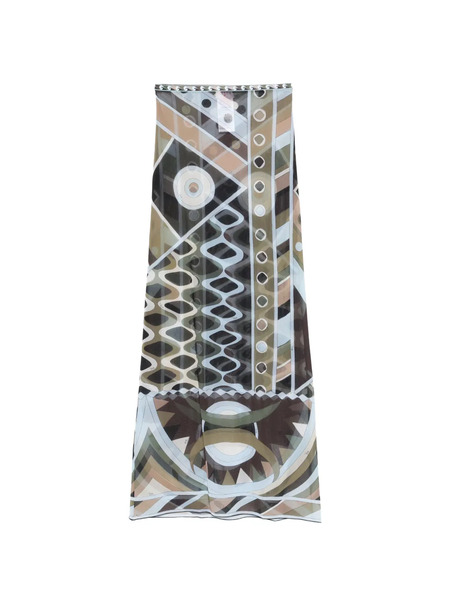  Pucci Geometric Pattern Skirt - Brown 