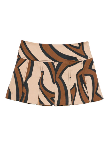  Pucci Graphic-print Pleated Mini Skirt - Neutrals 