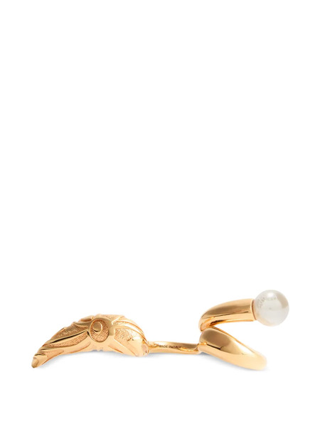  Pucci Horn Marmo-texture Ring - Gold 