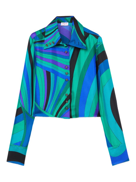  Pucci Iride-print Button-up Shirt - Green 