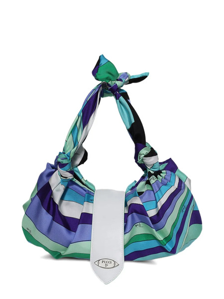  Pucci Iride-print Knotted Shoulder Bag - Green 