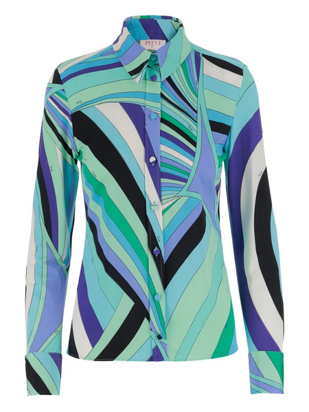  Pucci Iride-print Shirt - Blue 