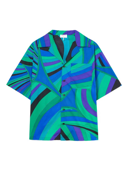  Pucci Iride-print Short-sleeve Shirt - Green 
