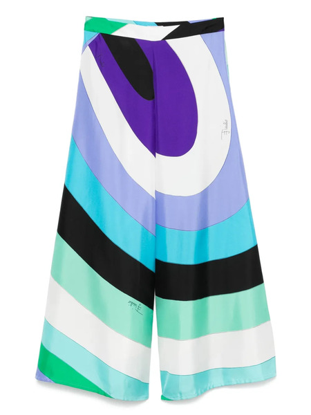  Pucci Iride-print Silk Trousers - Blue 
