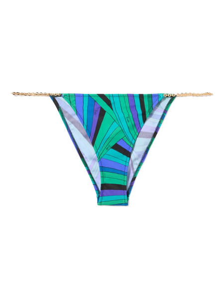  Pucci Iride-print Triangle Bikini Bottom - Green 
