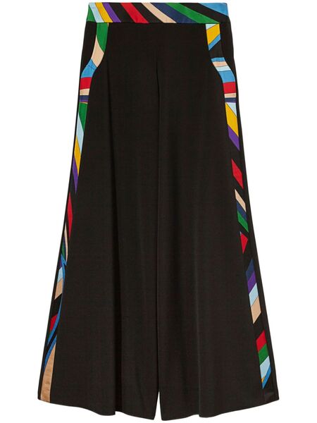  Pucci Iride-print Trim Palazzo Trousers - Black 