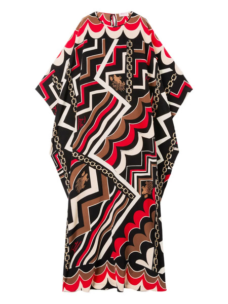  Pucci Istrice-print Kaftan-style Maxi Dress - Black 