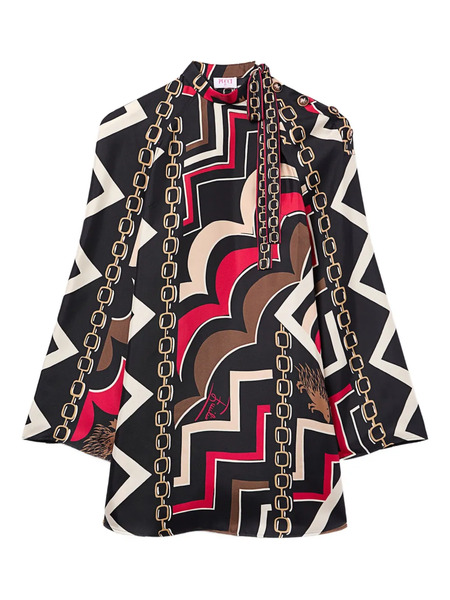  Pucci Istrice-print Silk Mini Dress - Black 