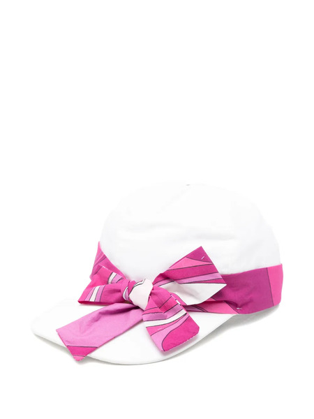  Pucci Junior Bow-detail Hat - White 
