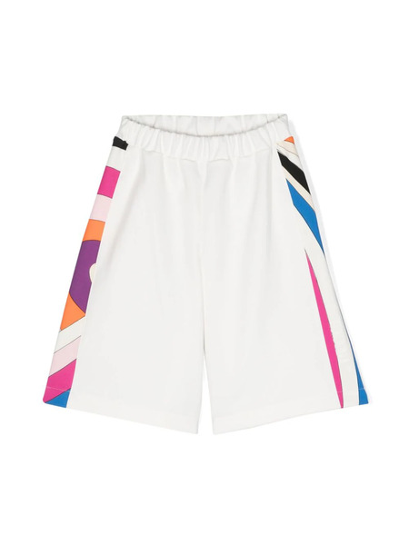  Pucci Junior Contrast-panel Shorts - White 