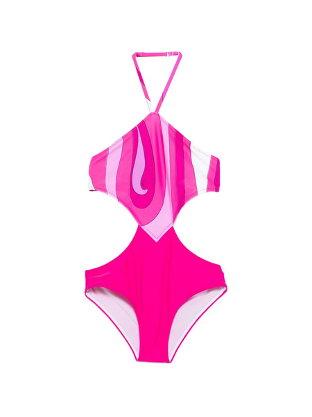  Pucci Junior Cut-out Pattern Swimsuit - Pink 