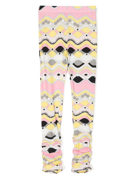  Pucci Junior Geometric-print Cotton-blend Leggings - Pink 