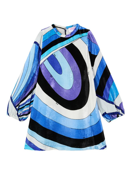  Pucci Junior Iride-print Dress - Blue 