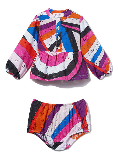  Pucci Junior Iride-print Shirt Set - Pink 