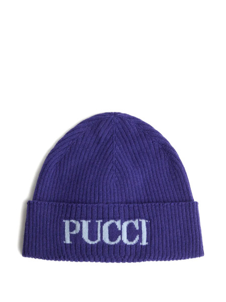  Pucci Junior Logo Beanie Hat - Purple 