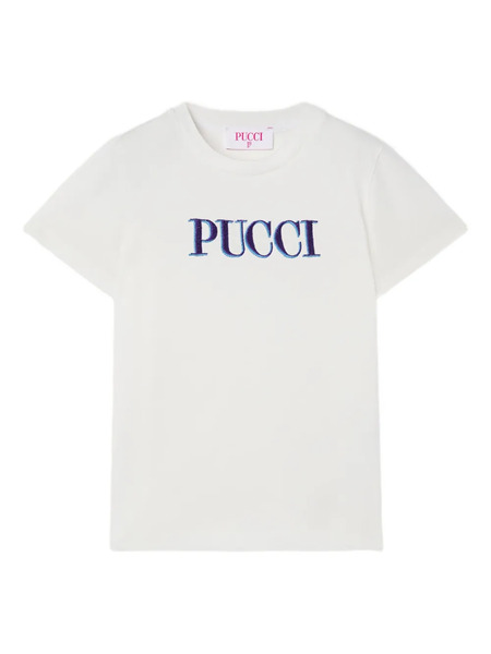  Pucci Junior Logo-embroidered T-shirt - White 