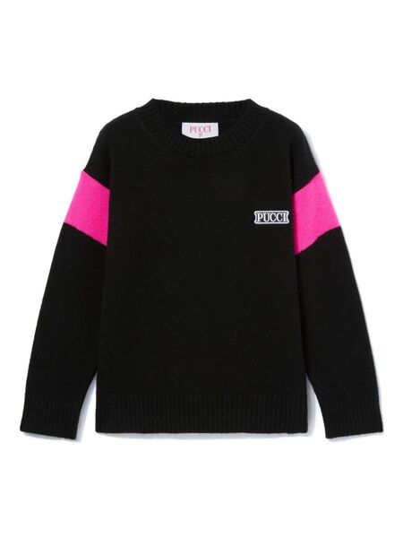  Pucci Junior Logo-intarsia Sweater - Black 