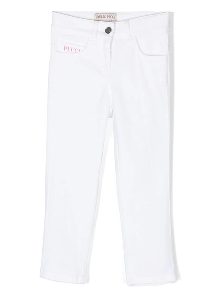  Pucci Junior Logo-patch Casual Trousers - White 