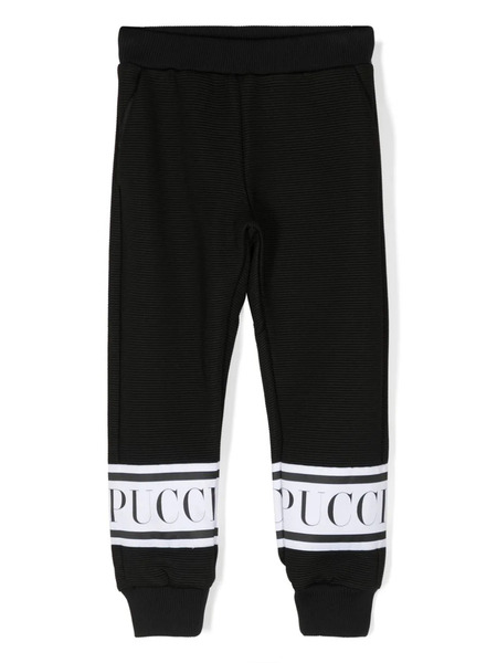  Pucci Junior Logo-print Ribbed Track Pants - Black 