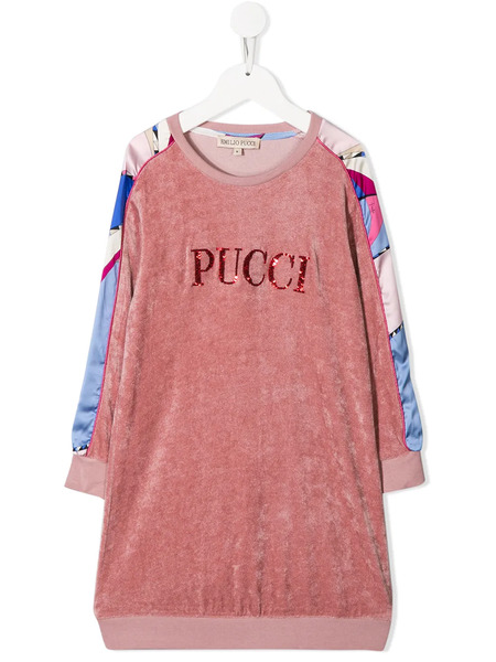  Pucci Junior Logo Sweater Dress - Pink 