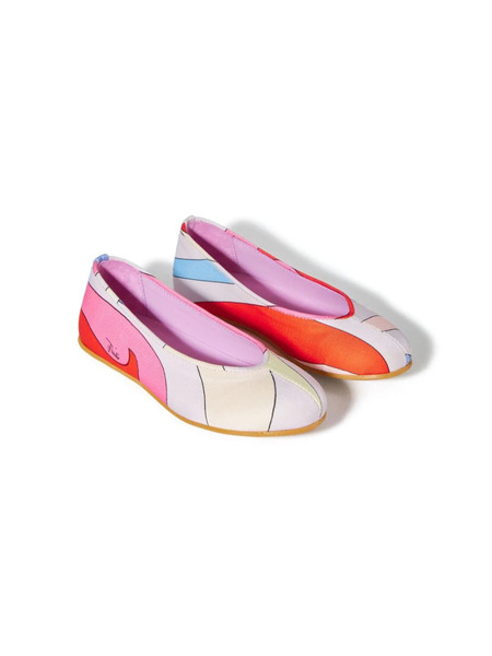  Pucci Junior Marmo-print Ballerina Shoes - Pink 