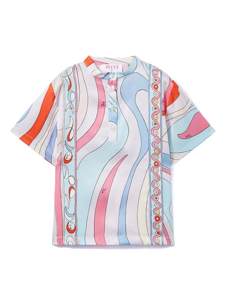  Pucci Junior Marmo-print Buttoned Shirt - Pink 