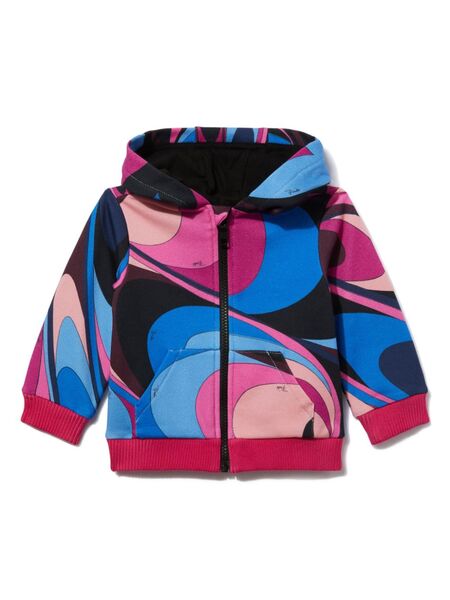  Pucci Junior Onde-print Hoodie - Blue 