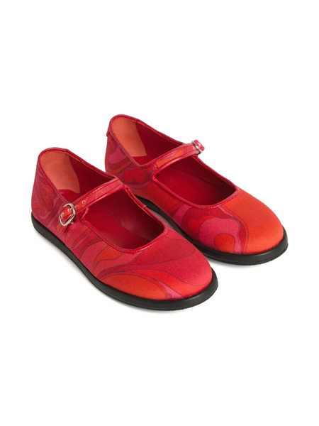  Pucci Junior Orchidee-print Ballet Flats - Red 