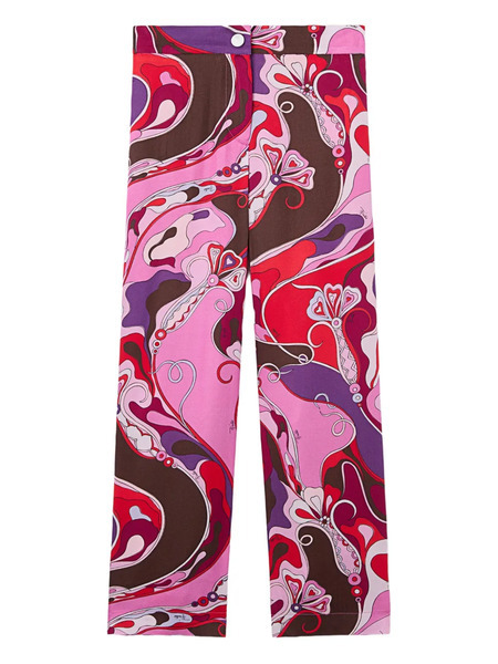  Pucci Junior Orchidée-print Trousers - Pink 