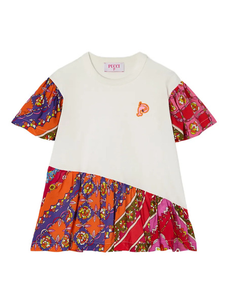  Pucci Junior Patchwork Floral-print T-shirt - White 