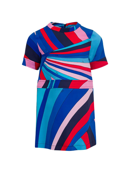  Pucci Junior Patterned Short-sleeve Dress - Blue 