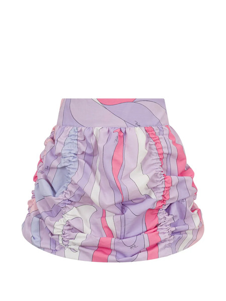 Pucci Junior Printed Gathered Skirt - Purple 