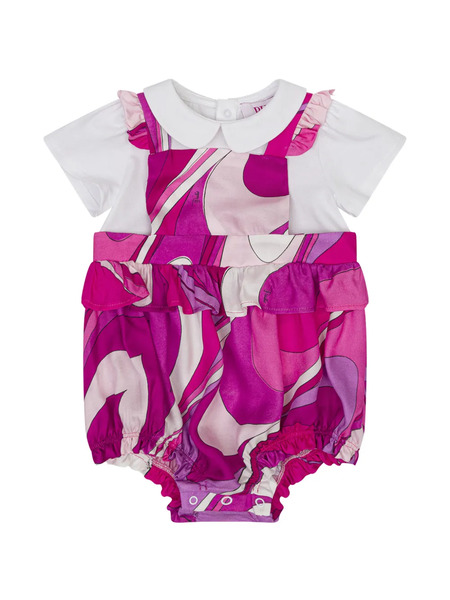 Pucci Junior Ruffled Printed Babygrow - Pink 