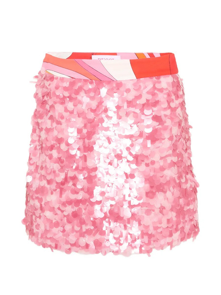  Pucci Junior Sequin-panelled Mini Skirt - Pink 