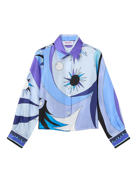  Pucci Junior Stella-print Buttoned Shirt - Blue 