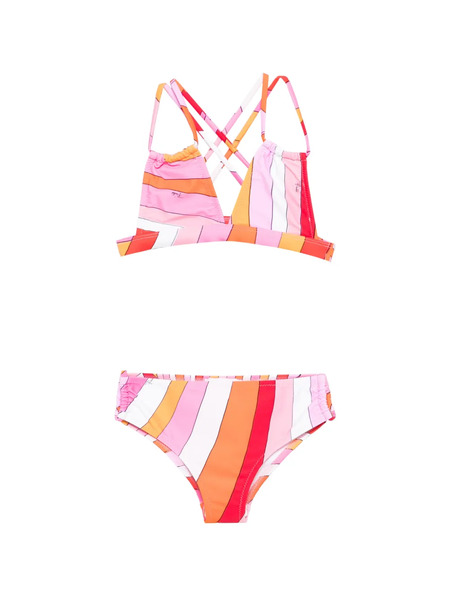  Pucci Junior Striped Cross-strap Bikini - Pink 