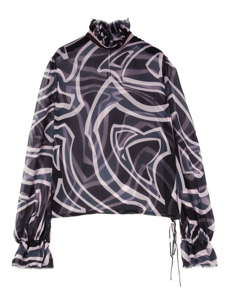  Pucci Labirinto Print Balloon-sleeves Blouse - Black 