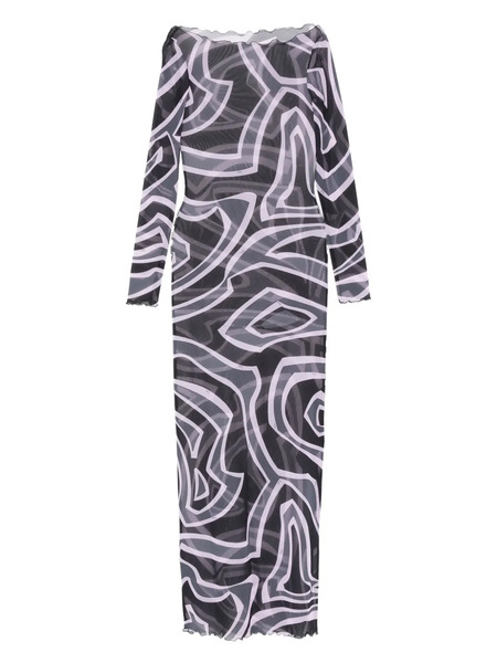  Pucci Labirinto-print Long-sleeve Maxi Dress - Black 